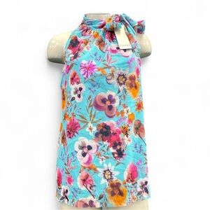 Fuzzi by Jean Paul Gautier blue floral halter top